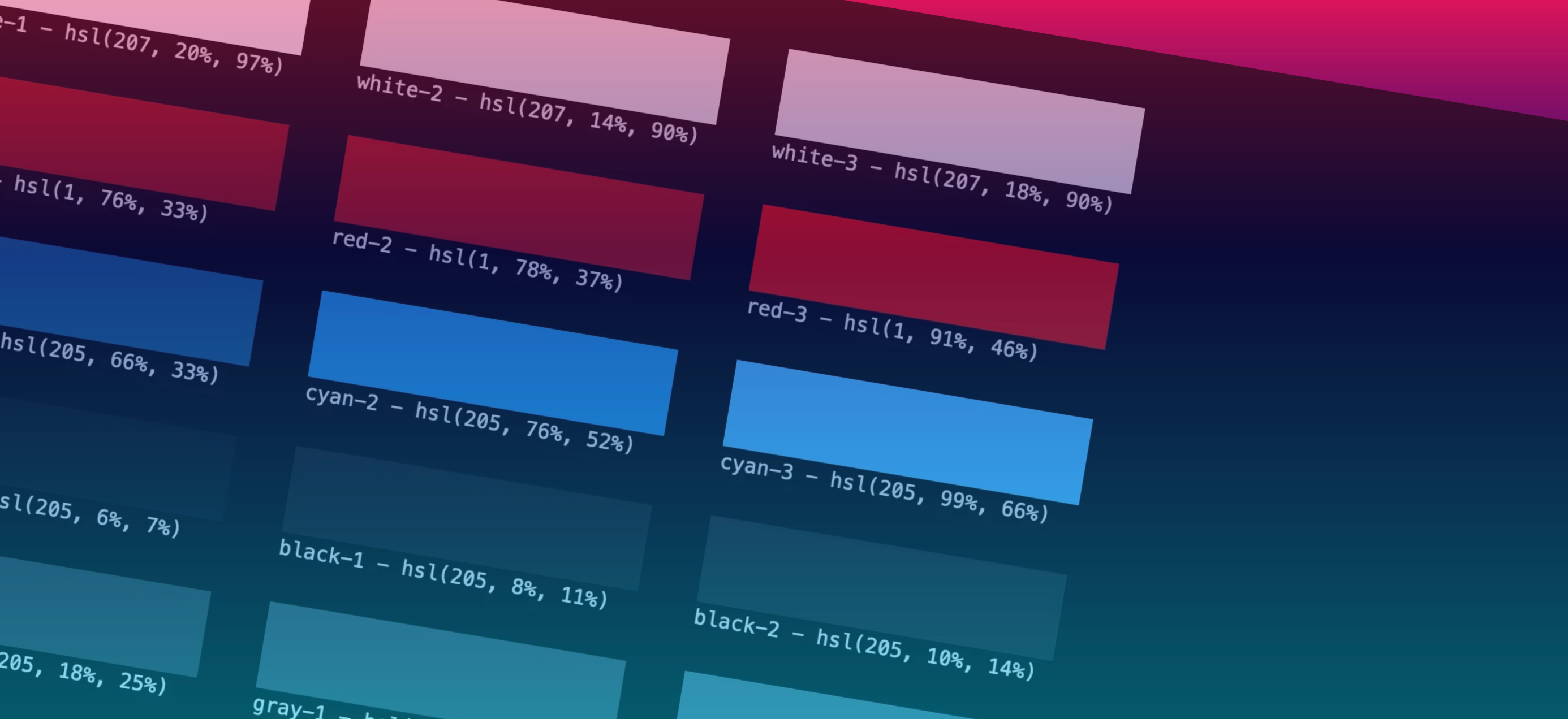 An illustration of color design tokens taken from this website's color docs