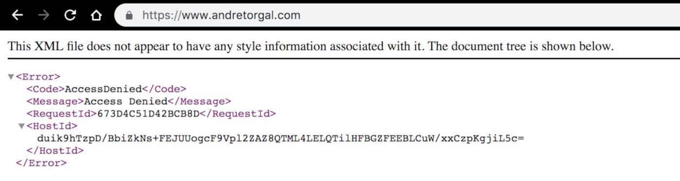 Screenshot of an ugly 403 error